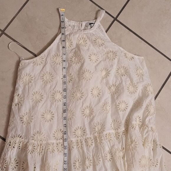 NEW Madewell Aubriella Midi Dress Embroidered Drop-Waist Floral Eyelet Cream - Picture 10 of 15